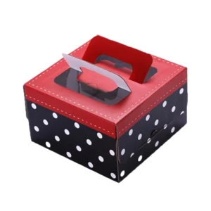 Christmas Cake Boxes with Window & Handle