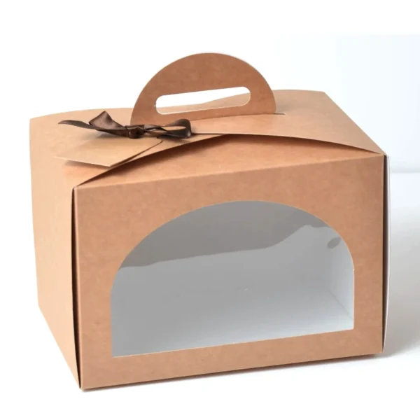 Christmas Cake Boxes with Window & Handle Designs